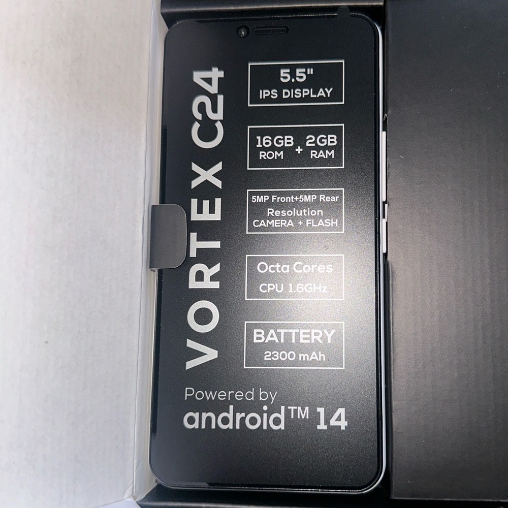 Vortex C24 Android 14 Smartphone - Black